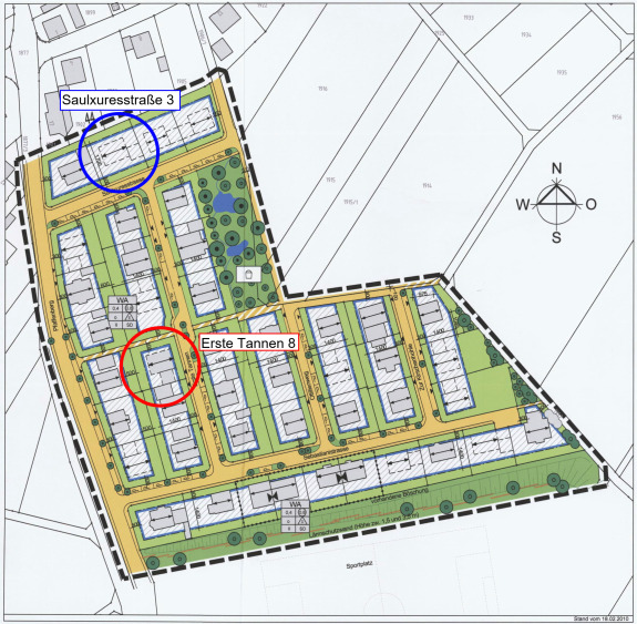 Lageplan Baugrundstücke Pfaffenberg