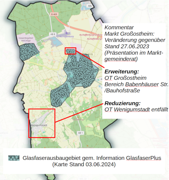 Ausbaubereiche GlasfaserPlus/Telekom Stand: 22.05.24/03.06.24